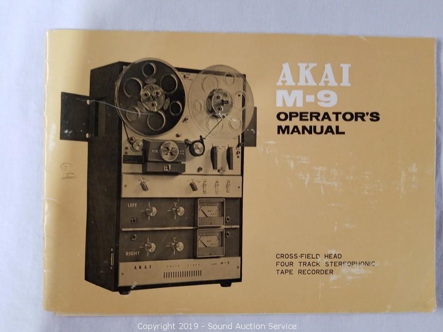 Sound Auction Service - Auction: 08/08/19 Weathers & Others Multi-Estate  Auction ITEM: Akai M-9 Four Track Stereophonic Tape Recorder