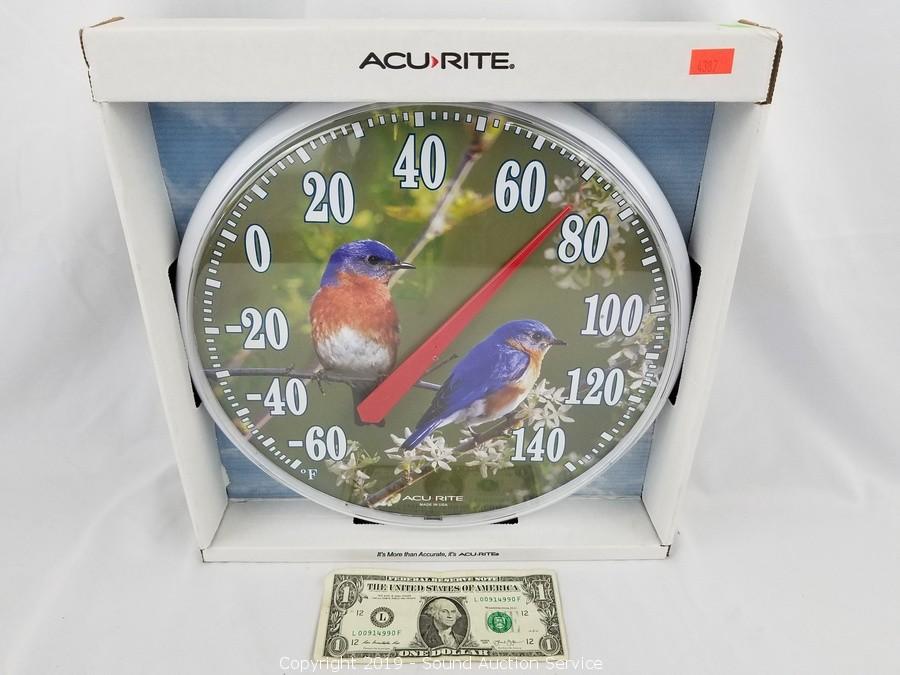 Sound Auction Service - Auction: 08/08/19 Weathers & Others Multi-Estate  Auction ITEM: Acu>rite Bird Print Outdoor Thermometer