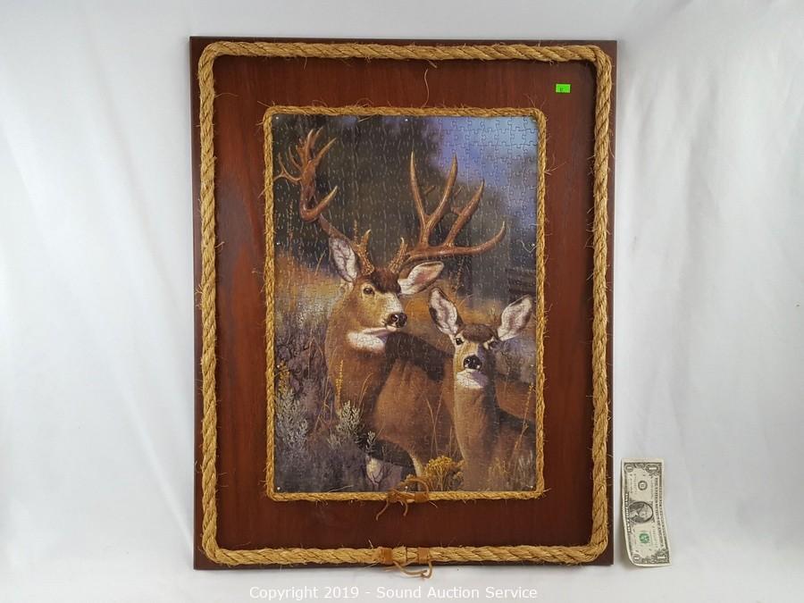 Sound Auction Service - Auction: 11/07/19 King, Kilkoff, Cramer & Others  Multi-Estate Auction ITEM: Beautifully Framed Deer Puzzle Artwork