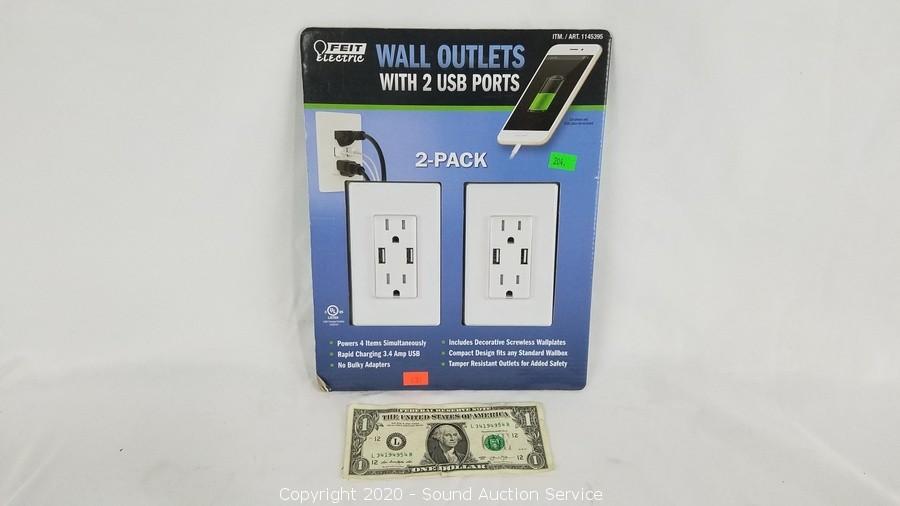 Feit Electric Wall Receptacle with USB Ports 