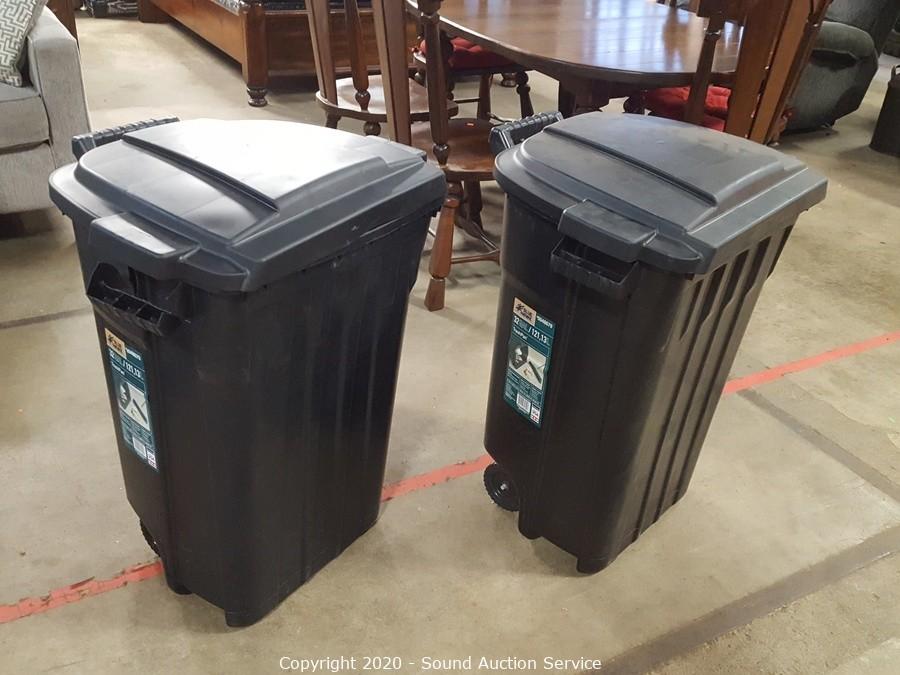 Sound Auction Service - Auction: 05/20/22 SAS Call, Bates Pt.2 Online  Auction ITEM: 2 Rubbermaid 33 Gallon Trash Cans w/Lids